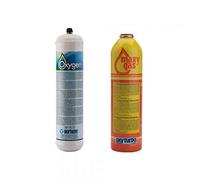 GASFRIGO® - 1 BOMBOLA OSSIGENO 930 ML. + 1 BOMBOLA MAXIGAS 350 GR. x SALDATURA TURBO SET 90-NON E' OSSIGENO MEDICALE