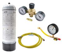 GASFRIGO® - Kit Azoto Bombola da 2,2 lt + Riduttore di pressione fino a 10 BAR + Manometro + Tubo frusta