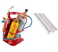 GASFRIGO - Kit cannello saldatura Oxyturbo Turbo set 90 + 100 gr. di bacchette saldatura rame rivestite argento 25%