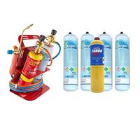 GASFRIGO® - Kit saldatura a fiamma Turbo set 110 + 4 bombole Ossigeno + 1 bombola Map - Oxyturbo