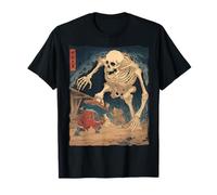 Gashadokuro Scheletro Gigante Yokai Giapponese Horror Art Vintage Maglietta