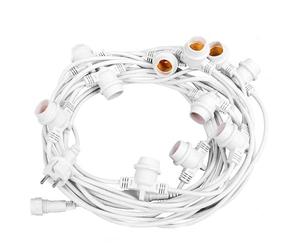 GASIASHOP SRL CATENA CATENARIA LUMINOSA 5 METRI BIANCA PER 10 LAMPADINE LED E27 PER ESTERNO IP65