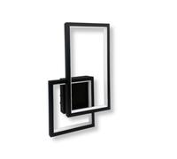 GASIASHOP SRL UNIVERSO AQ34-N3C APPLIQUE LED A MURO NERA 24W FORMA GEOMETRICA RETTANGOLARE CON SWITCH CCT PER SELEZIONE LUCE 3000K/4000K/6500K