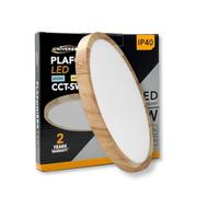 GASIASHOP SRL UNIVERSO LV-300-L3C PLAFONIERA ULTRA SLIM ROTONDA EFFETTO LEGNO SMD LED 24W Ø30CM IP40 CCT 3 IN 1 CAMBIA COLORE LUCE