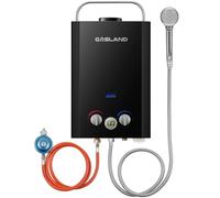 GASLAND BE158B - Scaldabagno a Gas da 6 Litri, Sistema di Doccia Calda Senza Serbatoio, Caldaia Istantanea a GPL Con Maniglia Portatile per Camper, Viaggi su Strada
