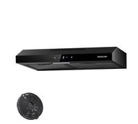 GASLAND Chef SR60BS Cappa Aspirante 60 cm, Ricircolo d'Aria Silenziosa 202 m³/h, 3 Livelli Touch Control, Acciaio Nero Con Filtro Ai Carboni Attivi CF158