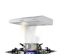 Gasland Chef SR60SP 60cm Cappa Aspirante Sottopensile, Montaggio a Parete Cappa 220m³/h, Cappa a Parete, Con 2W LED