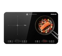 GASLAND IH582BTA Piano cottura a induzione doppio, 58 cm, 3500W Piastra a induzione portatile con 2 zone, controllo touch, 10 livelli di temperatura, 10 livelli di potenza, funzione timer