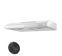GASLAND SR60WS Cappe Aspiranti 60 cm, Modalità Circolazione, Estrazione Silenziosa 214 m³/h, 3 Livelli Controllo Tattile, Cappe Sospese con Filtro a Carbone CF158, Metallo Bianco con Schermo in Vetro