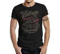 Gasoline Bandit - Maglietta da motociclista, design originale, Vintage Racer, colore nero, Nero , XXL
