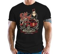 GASOLINE BANDIT Maglietta originale Biker Racer Rockabilly Hot-Rod Design: Old School Rock, Nero , M