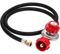 GasOne 2109-RED - Regolatore Regolabile ad Alta Pressione 0-20 PSI con Tubo Flessibile Rosso Tipo QCC-1, Funziona con Serbatoi di propano statunitensi più recenti