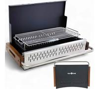 GasOne Barbecue portatile a carbonella, 62,2 x 47 cm, pieghevole, con coperchio, affumicatore a carbone leggero e compatto, per campeggio, giardino, spiaggia, cortile, senza montaggio