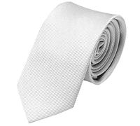 GASSANI Cravatta uomo stretta | eleganti stretti Cravatte monocolore 6cm a righe | con strisce fini | Bianco