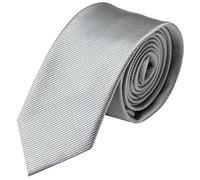 GASSANI Cravatta uomo stretta | eleganti stretti Cravatte monocolore 8cm a righe | con strisce fini | Grigio chiaro