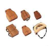 Gastagrav Cajon Drum per compagno Accessori con tamburello per piedi, nacchere e campanelle per le mani per suonare a percussione gratuitamente con cinturino elastico in nylon (set)