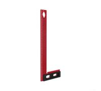 Gastagrav Righello di precisione a forma di L per la lavorazione del legno, strumento di layout in lega di alluminio con fori per linee parallele e verticali accurate, 200 mm nero rosso (H300-L)