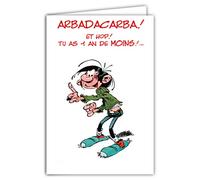 Gaston Lagaffe glct-0103 scheda di compleanno con motivo un anno di più