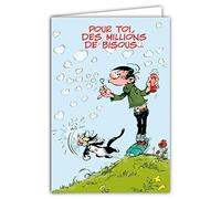 Gaston Lagaffe glct-0104 scheda di compleanno con motivo baci cuori gatto fiori