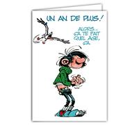 Gaston Lagaffe glct-0141 scheda di compleanno con motivo un anno di più