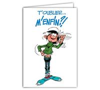 Gaston Lagaffe glct-0144 scheda di compleanno con motivi dimenticare ritardo/Cactus Pianta/Gatto