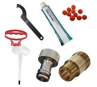 GASTROBEDARF WESTERBARKEY Set di pulizia per tubi di birra con 15 pezzi, adattatore da 28 mm, sfere in spugna per cavi da 7 mm, chiave grasso