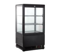 GastroHero Vetrina Refrigerante Da 58 Litri, Vetrina A Buffet +2°C E +6°C Con LED, Banco Refrigerante Nero Con Porta In Vetro E Convezione, Chiudibile A Chiave