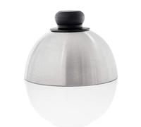 Gastronette Cloche per hamburger, copertura per cheeseburger, in acciaio inox satinato, ideale per far sciogliere il formaggio, con manico di colore nero, accessorio per barbecue e plancha