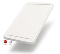 Gastronette Tagliere da cucina extra spesso, piedini antiscivolo, tagliere da cucina, bistecca con scanalatura per succo, tagliere per trinciare, conformità HACCP, bianco, 50 x 30 x 2 cm, plastica