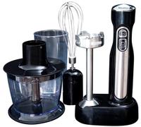 Gastronoma 18210002 - Set di frullatore a immersione 3 in 1, frusta, frullatore ad immersione, perfetto per mescolare salse e zuppe senza fili in modo rapido ed efficiente, in acciaio inox, nero