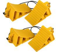 GAsupply 4 pezzi cunei sottoscocca in plastica con maniglia, cunei per ruote, cunei freno per auto, rimorchi, roulotte, camper