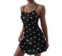 Gatamiau Camicia da Notte Donna con Regolabili Spalline Abito da Notte Senza Maniche Sexy Intima Notte Corto Sottoveste Elegante Completo Intimo Scollo a U Vestiti Estivo