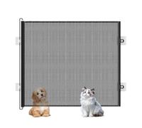 Gate Cats, Retractable Safety Gates, Lightweight Folding Mesh Childproofing Fence, Thickened Anti-Scratch Barrier for Living Room Kitchen Bedroom Hallway Apartment, Black