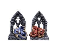 Gate Keepers Dragon Figurine Set of 2 10.2cm - Gothic Dragon Doorway Ornaments,