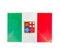 GATE14® Bandiera Italiana Adesiva con Stemma Marina Mercantile in PVC Lucido