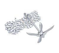 GATE14® Kit Mini Ancora a Ombrello Pieghevole in Acciaio Zincato 1,5 kg e Cima Ormeggio