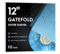 Gatefold - Custodie per dischi in vinile, 12 pollici, in plastica, 3 mil, spessore trasparente, 10 pezzi