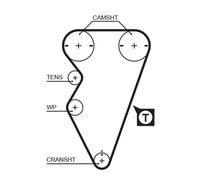 GATES 5238XS Cinghia dentata per FSO,LOTUS,MG,ROVER