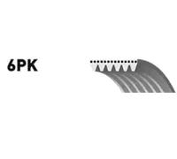 Cinghia trapezoidale multirighe 6PK2053 GATES per MERCEDES-BENZ CHRYSLER DAEWOO