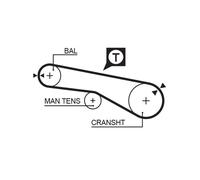 GATES Kit cinghia di distribuzione K025609XS N° denti: 65 12,7mm 520mm