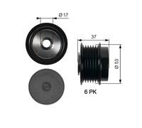Frizione alternatore puleggia OAP7015 GATES per TOYOTA CHRYSLER DODGE