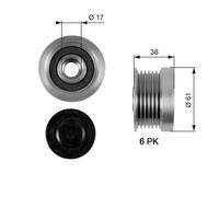 GATES OAP7036 Dispositivo ruota libera alternatore per VOLVO