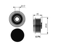 GATES OAP7037 Dispositivo ruota libera alternatore per CHEVROLET,OPEL,VAUXHALL