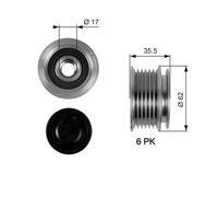 GATES OAP7044 Dispositivo ruota libera alternatore per AUDI,SEAT,SKODA,VW