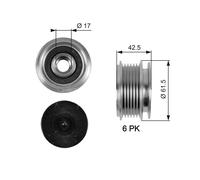 GATES OAP7047 Dispositivo ruota libera alternatore per AUDI,SEAT,SKODA,VW