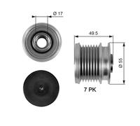 GATES OAP7086 Dispositivo ruota libera alternatore per CHRYSLER,JEEP,MERCEDES-BE