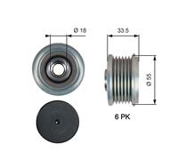 GATES OAP7216 Dispositivo ruota libera alternatore