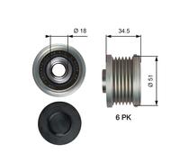 GATES OAP7218 Dispositivo ruota libera alternatore per MAZDA