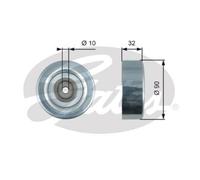 GATES Rullo Di Guida Per Cinghia A V Per Mitsubishi Pajero III 3.5 T36495