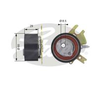 GATES Rullo Tensionatore Cinghia Per Ford Kuga I Focus II Turnier 2.0 TDCi Volvo